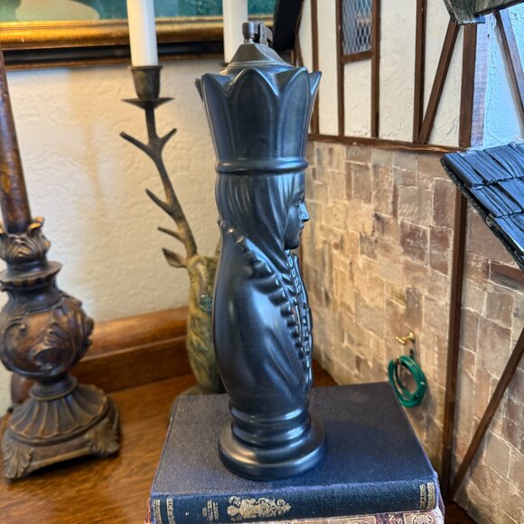 Tall Vintage Cigar Lighter Matt black & Brass Queen Chess Piece - Picture 14 of 16